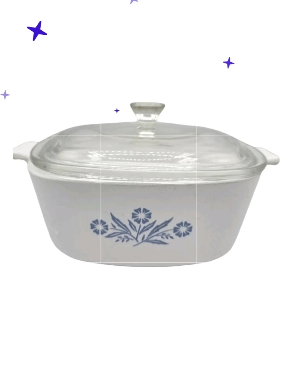 Corning Ware P-1 1/2- B Blue Cornflower 1.5 qt Casserole w/P-7-C-1 glass Lid Vtg